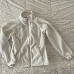 Womens Columbia fleece zip up jacket in white size M